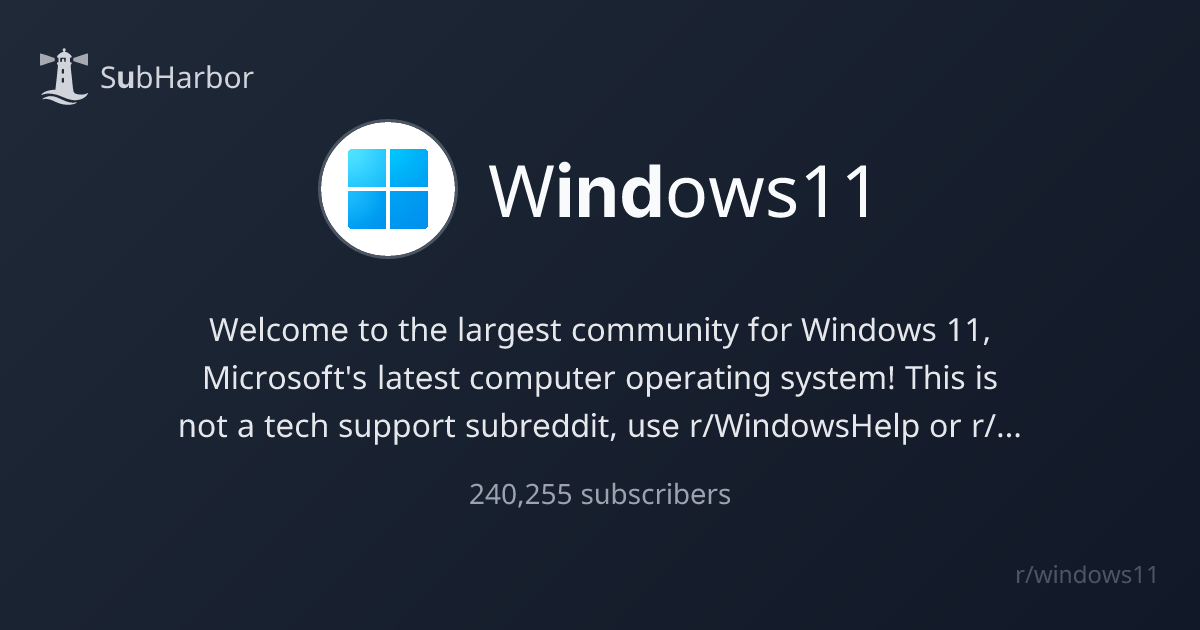 Windows11 | SubHarbor